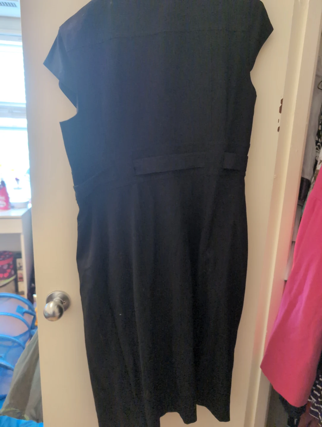 Calvin Klein Black Button-Front Dress with Belt size M - photo 2