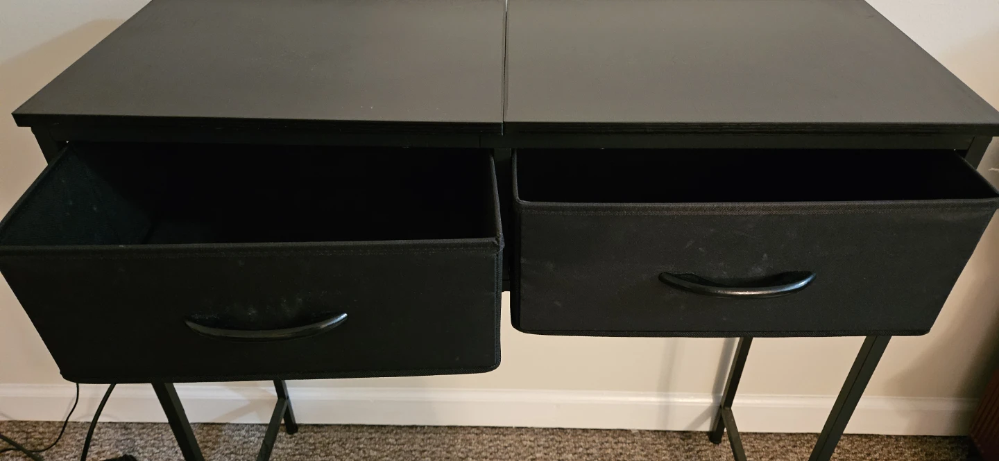 Black 2-Drawer Metal Storage Unit