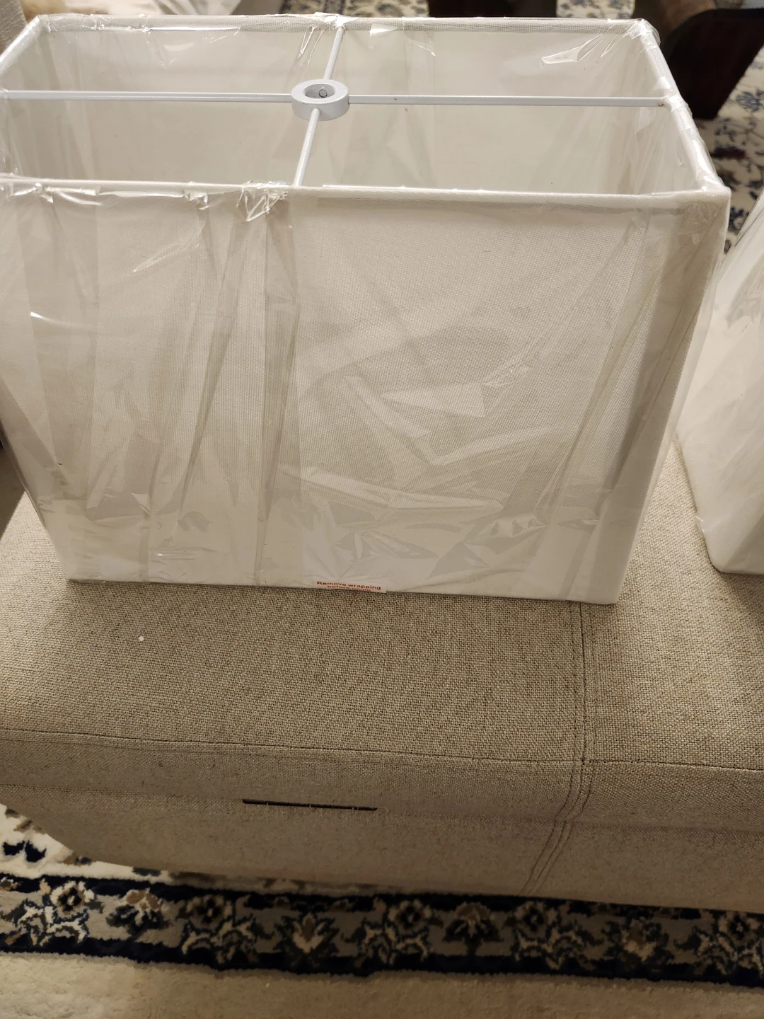 Set of 2 White Fabric Lamp Shades - photo 2