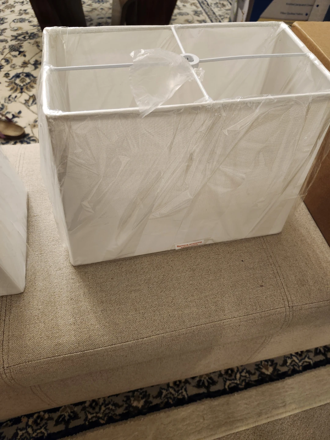 Set of 2 White Fabric Lamp Shades - photo 3