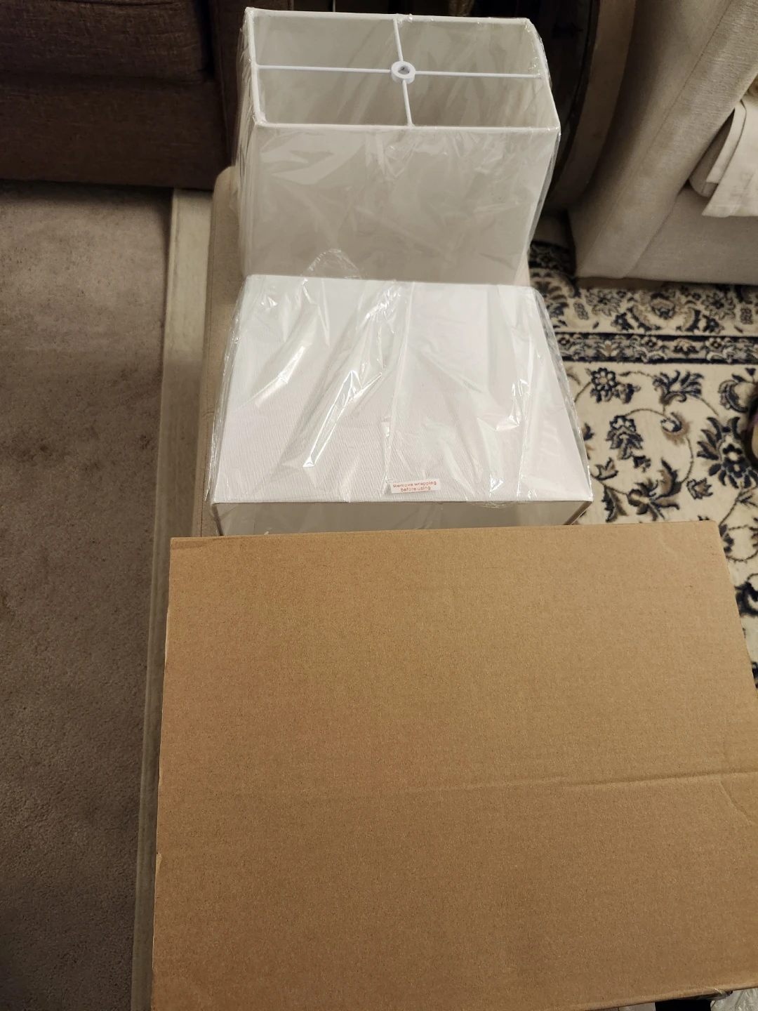 Set of 2 White Fabric Lamp Shades - photo 4