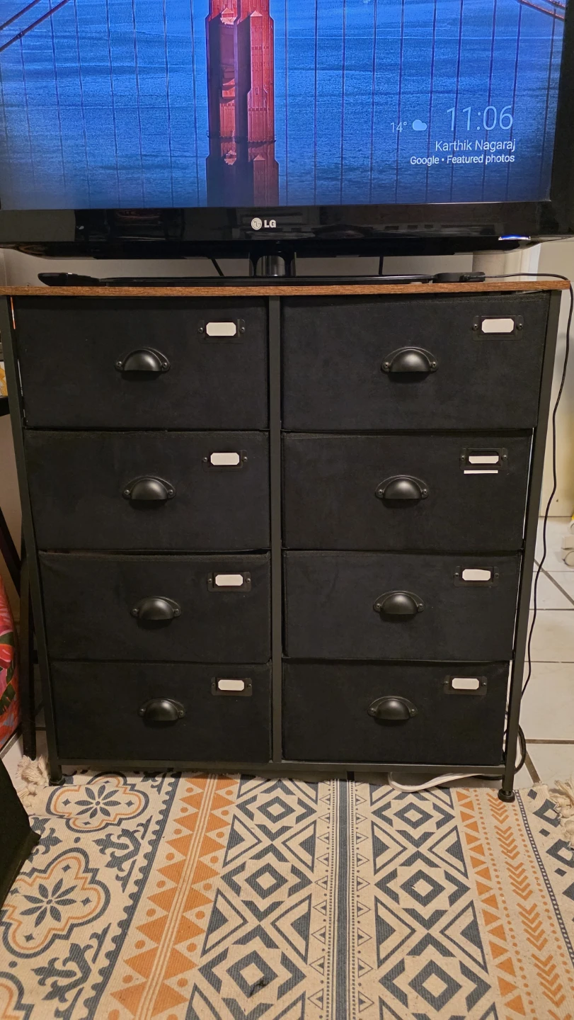 8-Drawer Fabric Dresser with Metal Frame