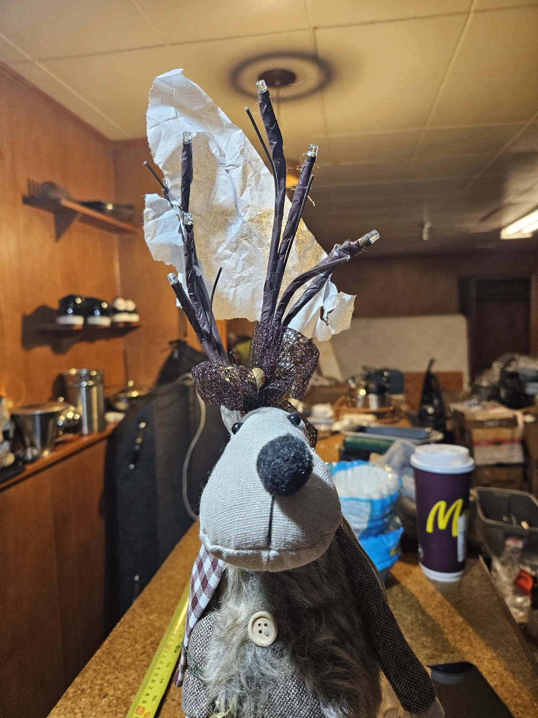 Plush Reindeer Decoration with Lights - photo 2