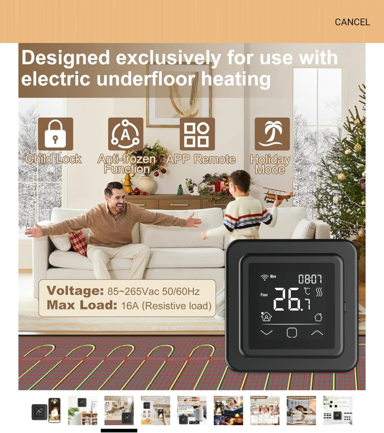 Smart WiFi Thermostat for Electric Underfloor Heating - photo 3