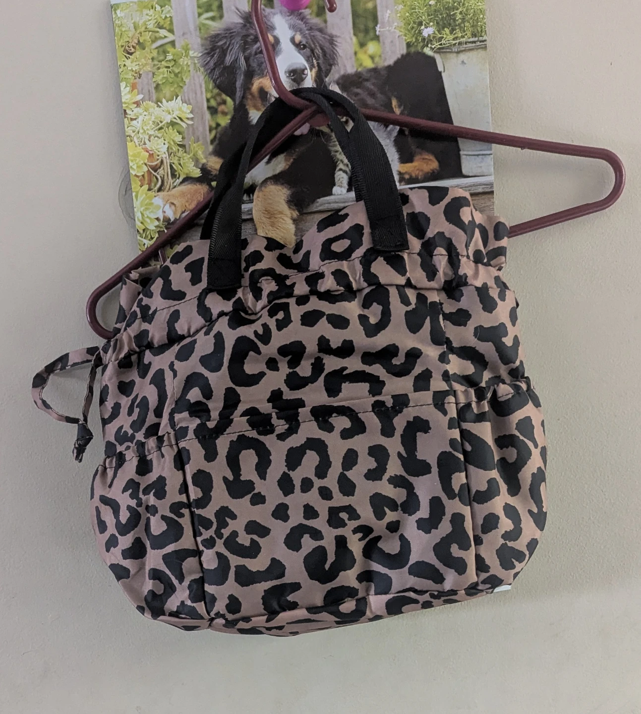 Leopard Print Drawstring Bag