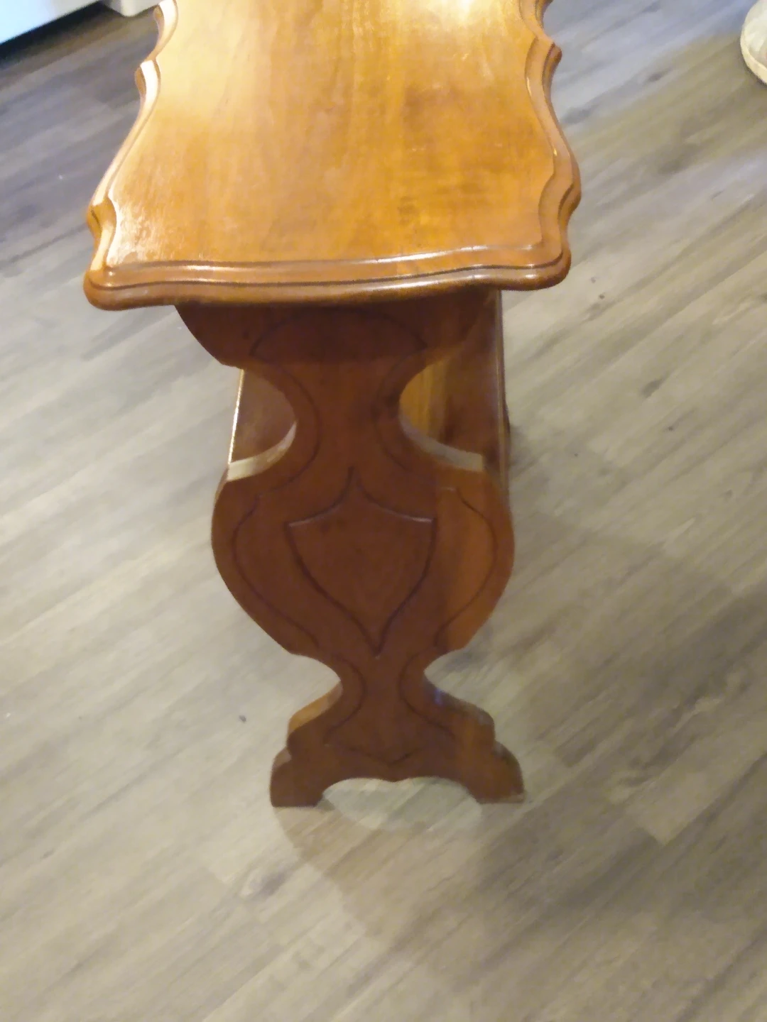 Wooden Side Table with Shelf - photo 2