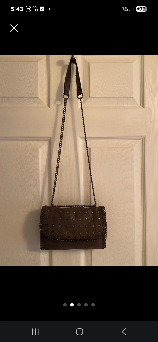Brown Shoulder Bag with Star Embellishments - photo 3