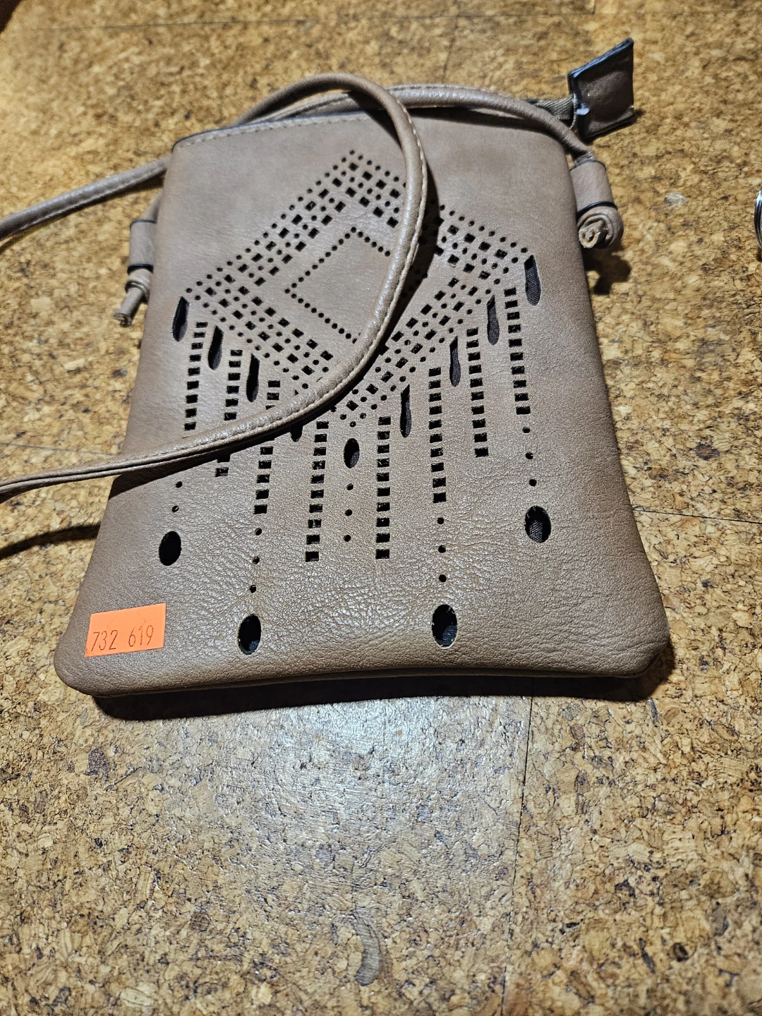 Brown Faux Leather Crossbody Bag with Cut-out Design - photo 2