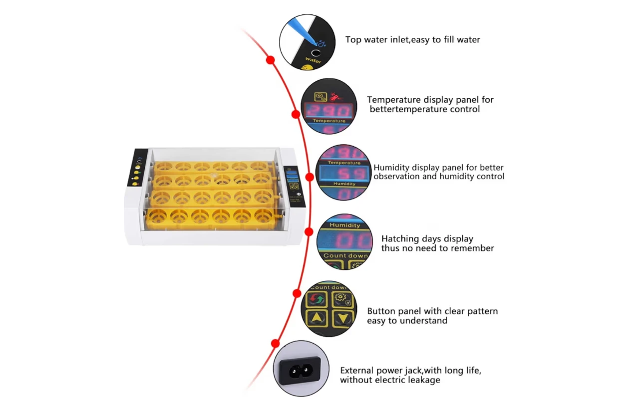 24 Egg Digital Incubator with Temperature Display - photo 3