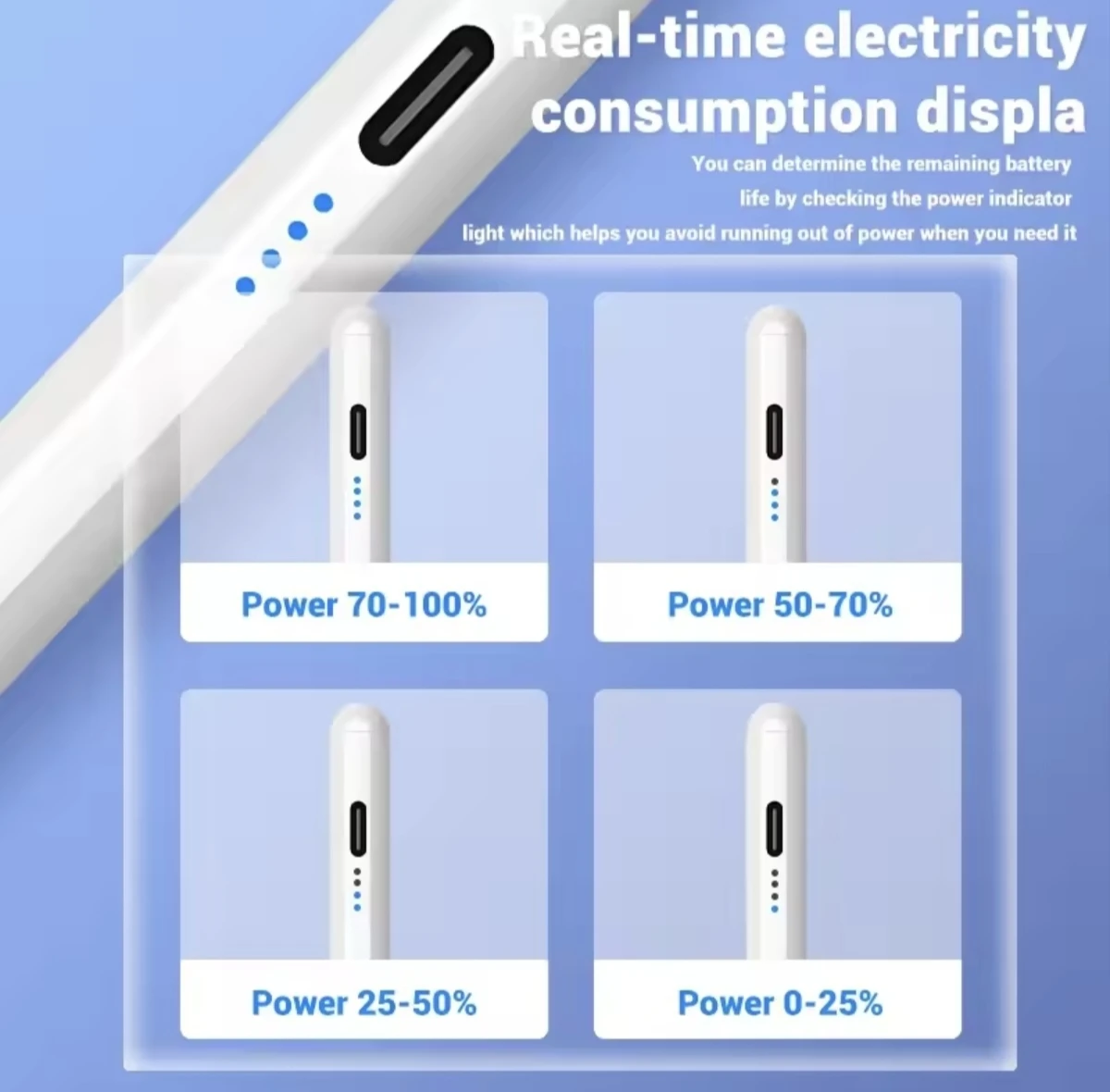White Stylus Pen with USB-C Cable and Extra Tips - photo 5