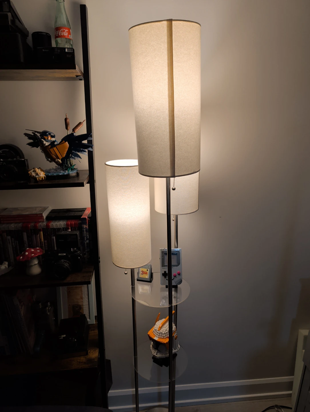 3-Tier Floor Lamp with Shelves