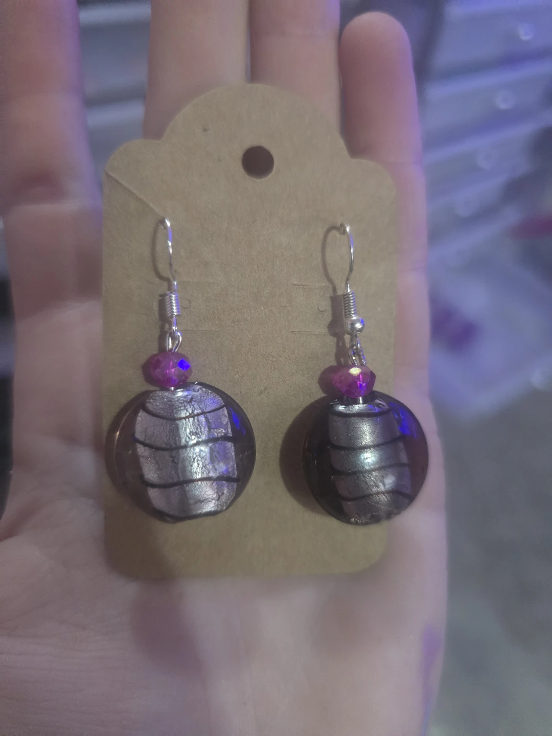 Round Beaded Drop Earrings