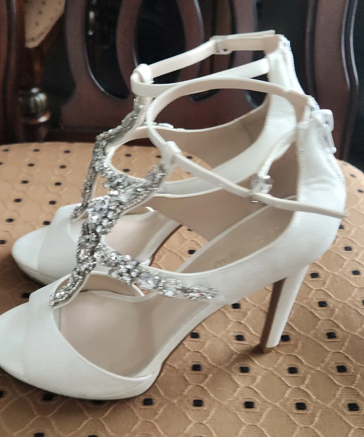 White embellished heels - photo 3