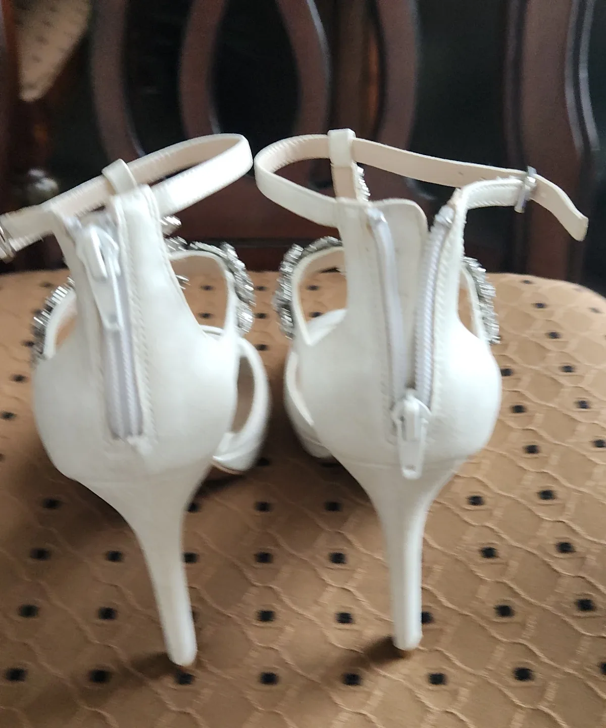 White embellished heels - photo 4