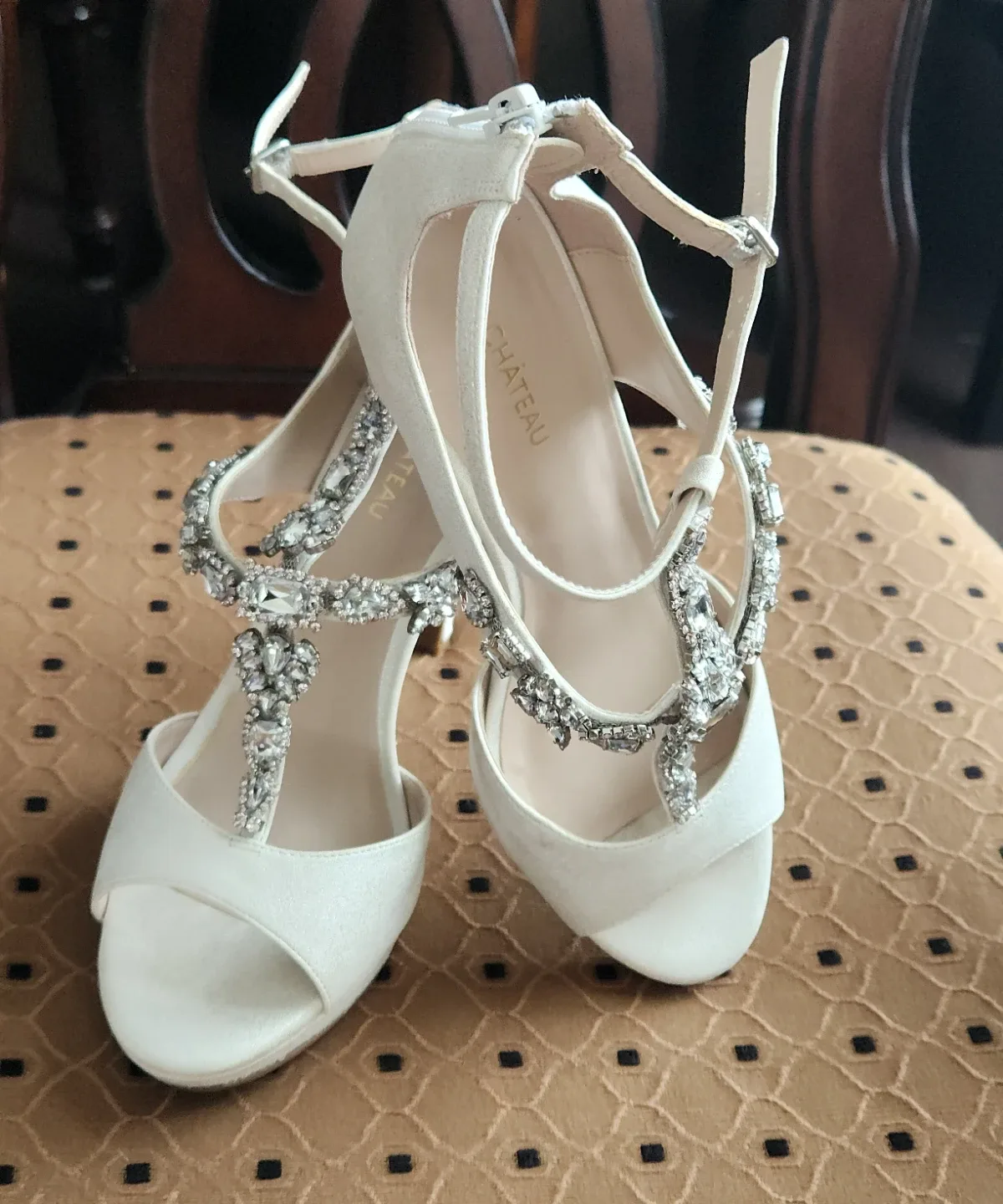 White embellished heels - photo 5