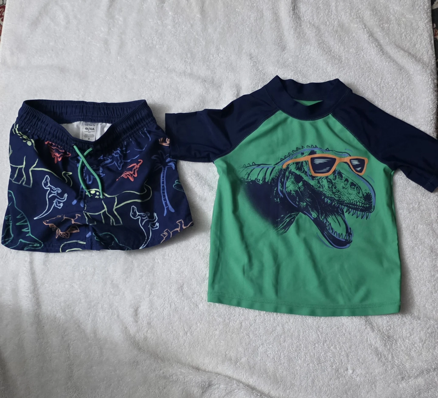 Carter's Dinosaur Rash Guard Swim Set Size 4T