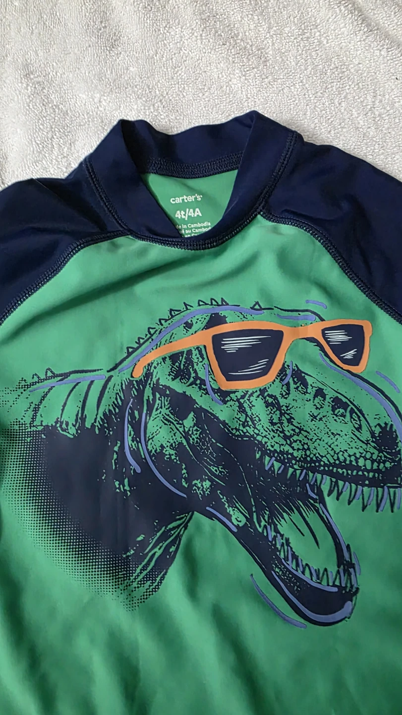 Carter's Dinosaur Rash Guard Swim Set Size 4T - photo 3