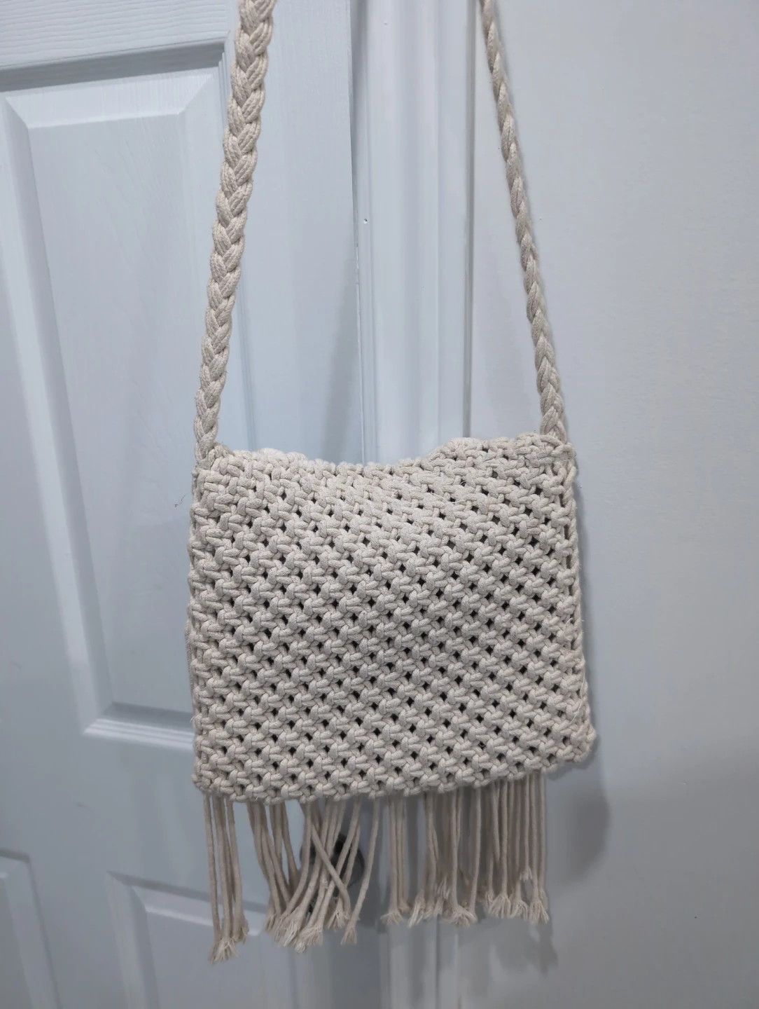 Macrame Crossbody Bag with Fringe - photo 2