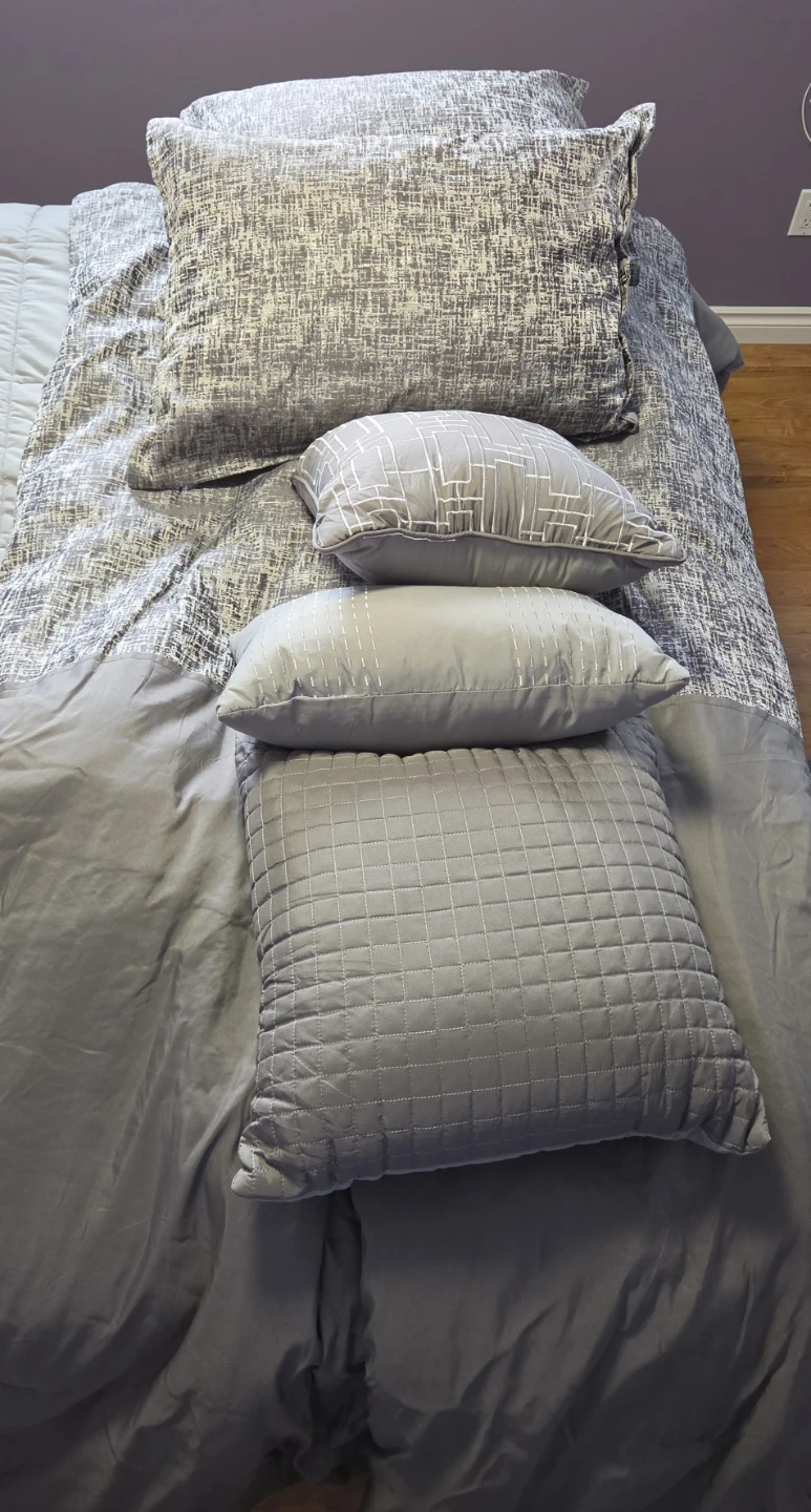 Queen Duvet and Throw Pillows