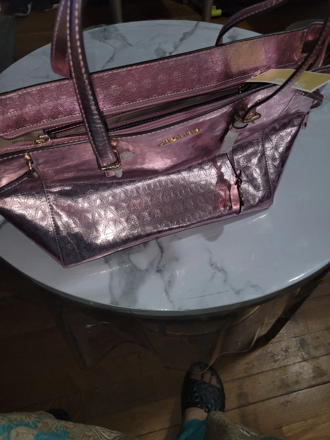 Michael Kors Rose Gold Metallic Tote Bag - photo 3