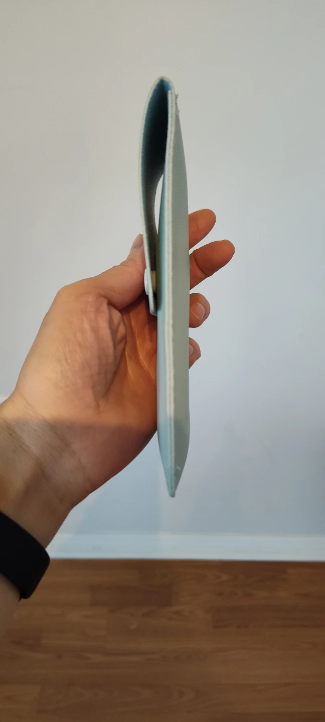 Light Blue Faux Leather Pouch with Snap Closure - photo 3