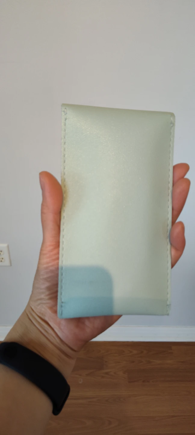 Light Blue Faux Leather Pouch with Snap Closure - photo 4