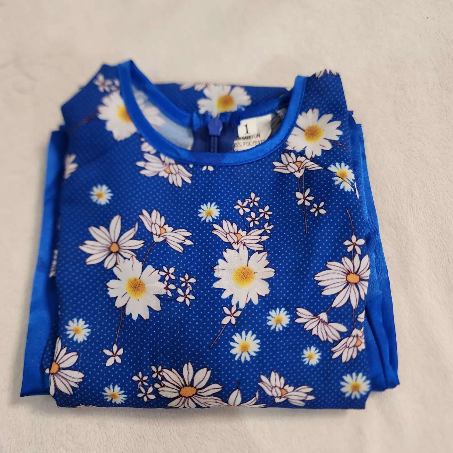 Blue Floral Vietnamese AO Dai - Size 1 - photo 3