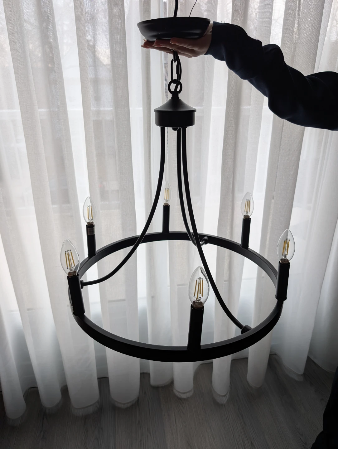 Black Chandelier - 20" Diameter, 21.5" Height