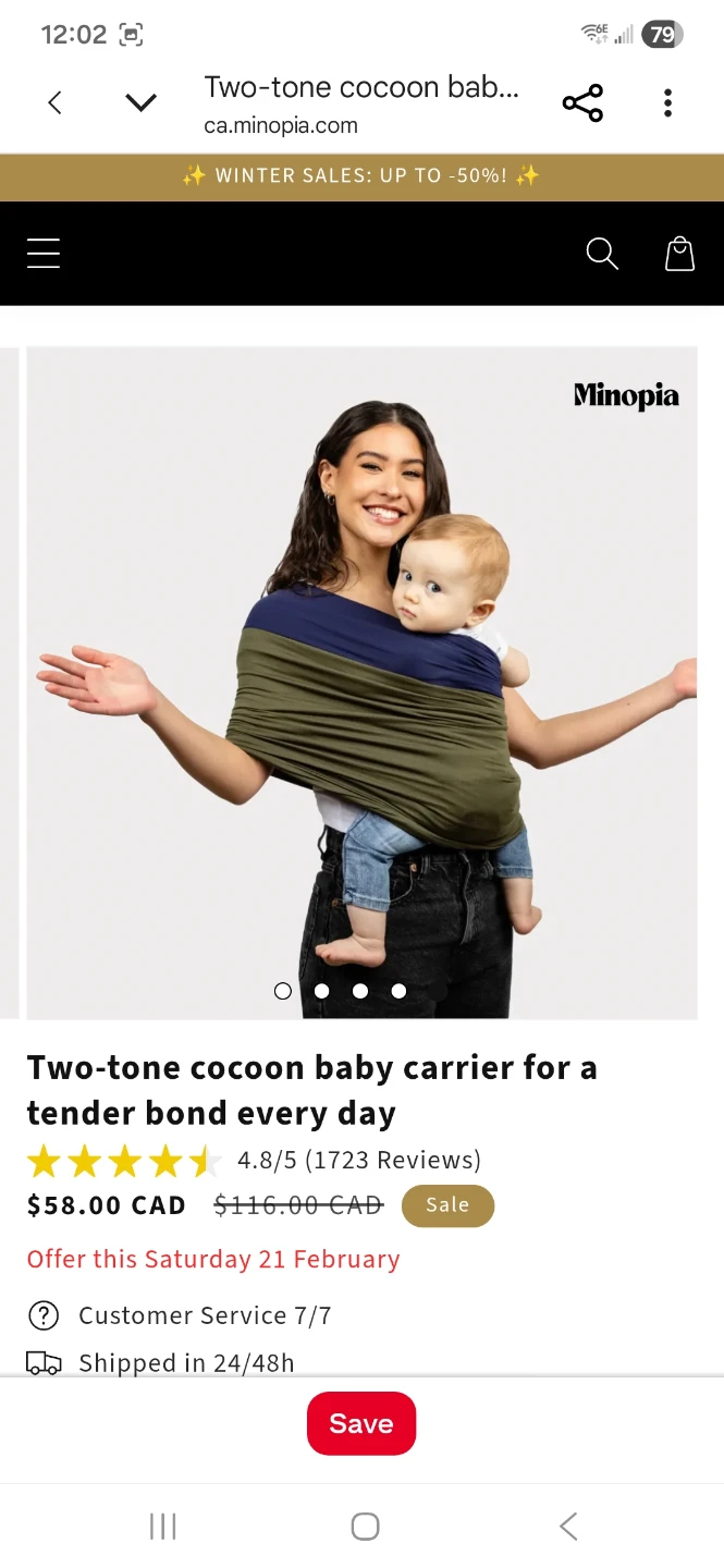 Minopia Two-Tone Cocoon Baby Carrier - photo 2