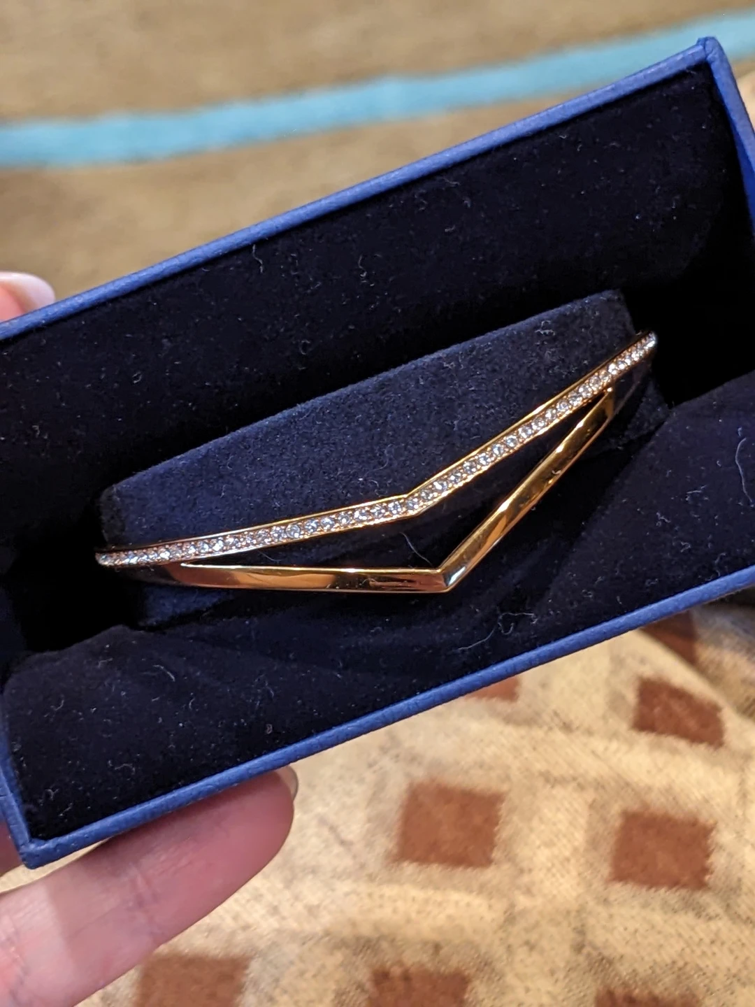Swarovski Rose Gold V-Shape Bracelet