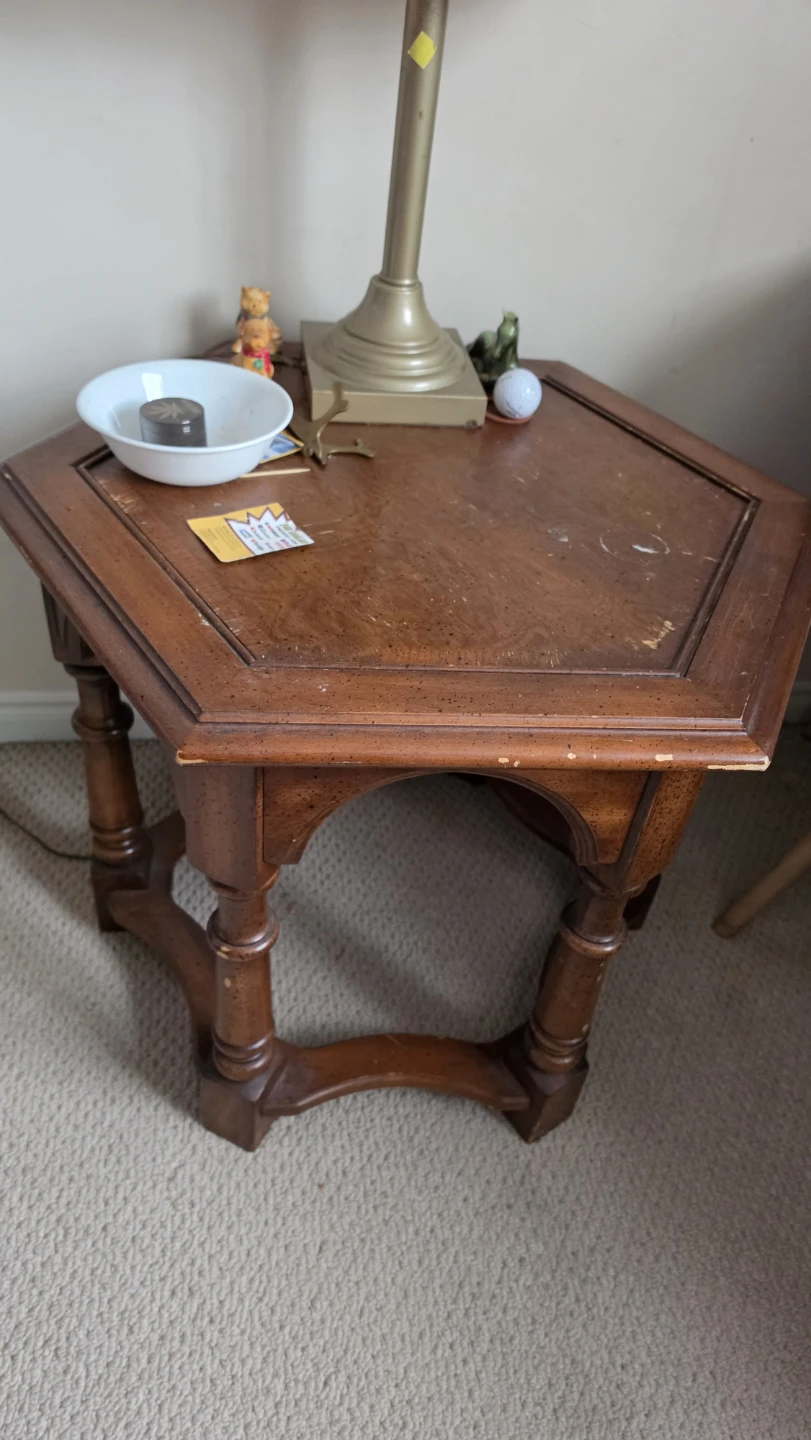 Wooden Hexagonal Side Table - photo 2
