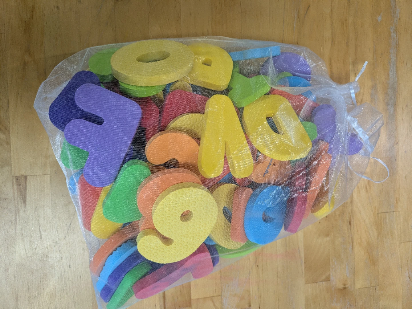 Bag of Foam Alphabet and Number Bath Toys