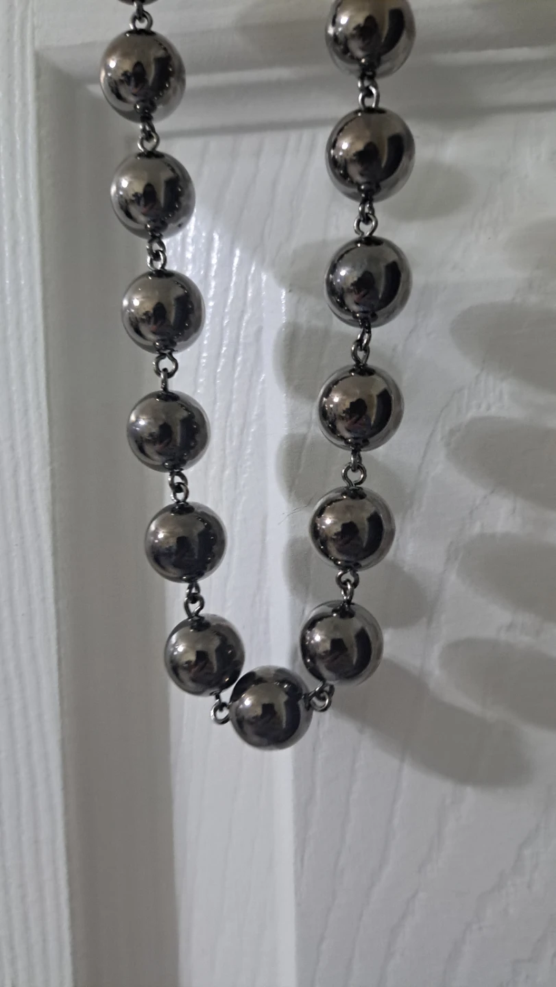 Gunmetal Ball Necklace - photo 2