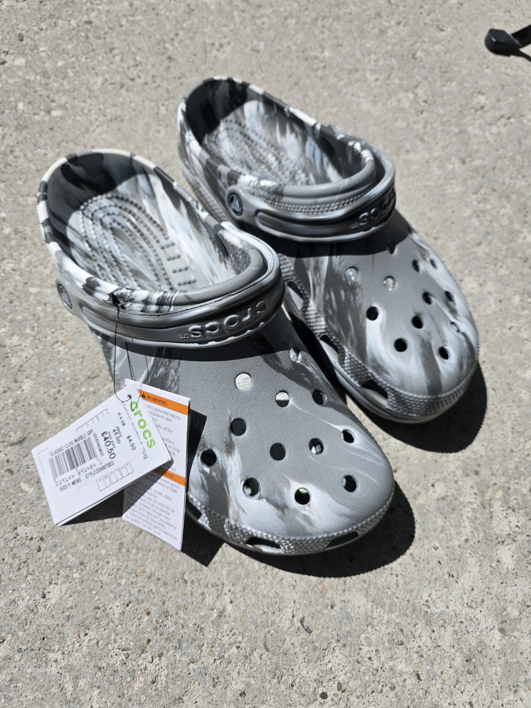Crocs Classic Clog Marble Grey Mens Size 12 brand new