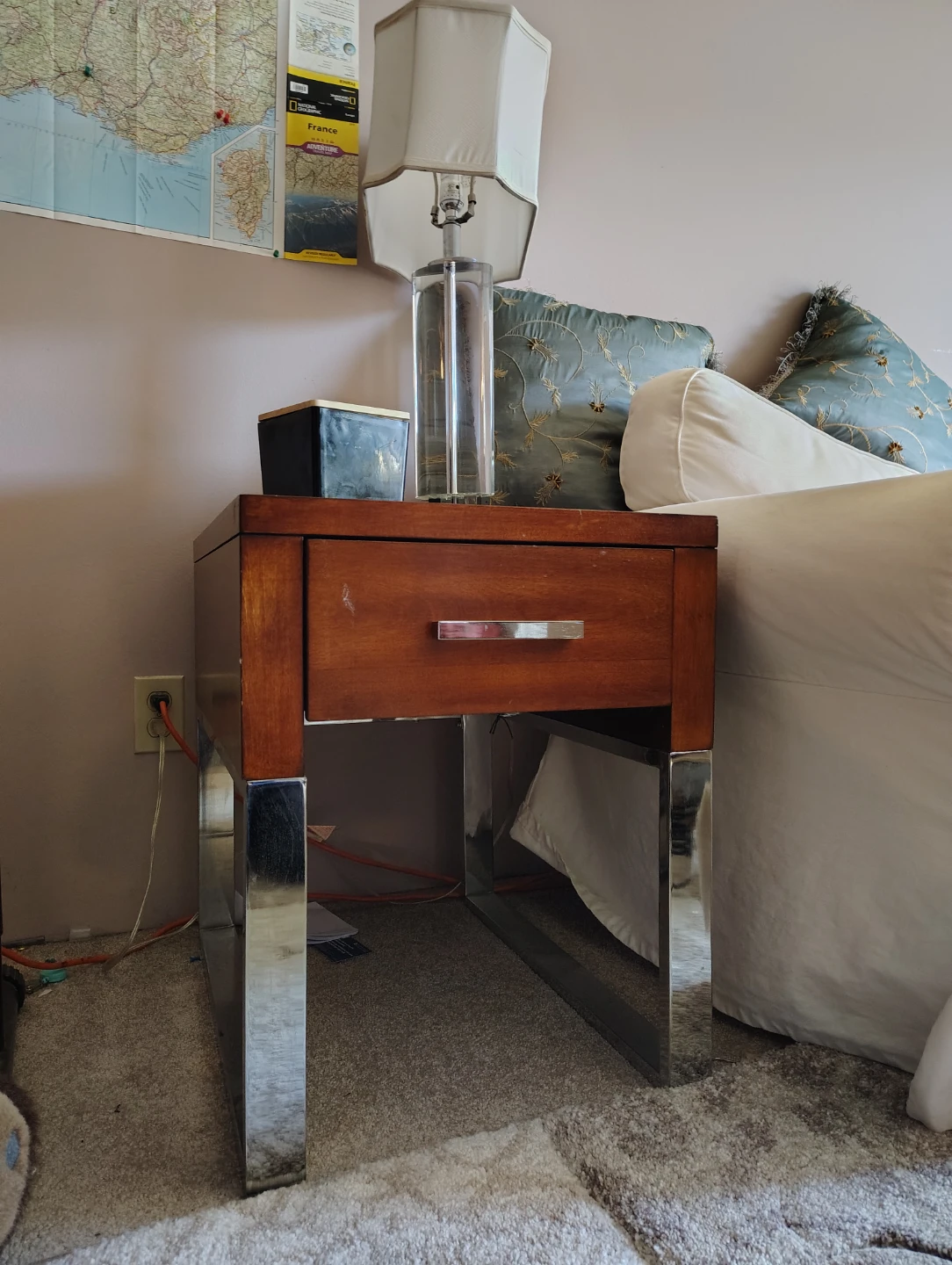 Wooden writing desk with his side table - photo 4