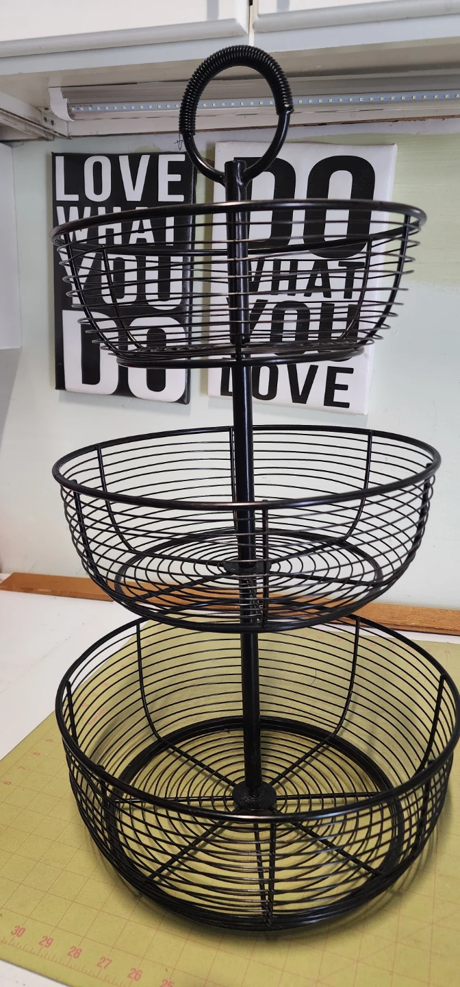 3-Tier Wire Fruit Basket Stand