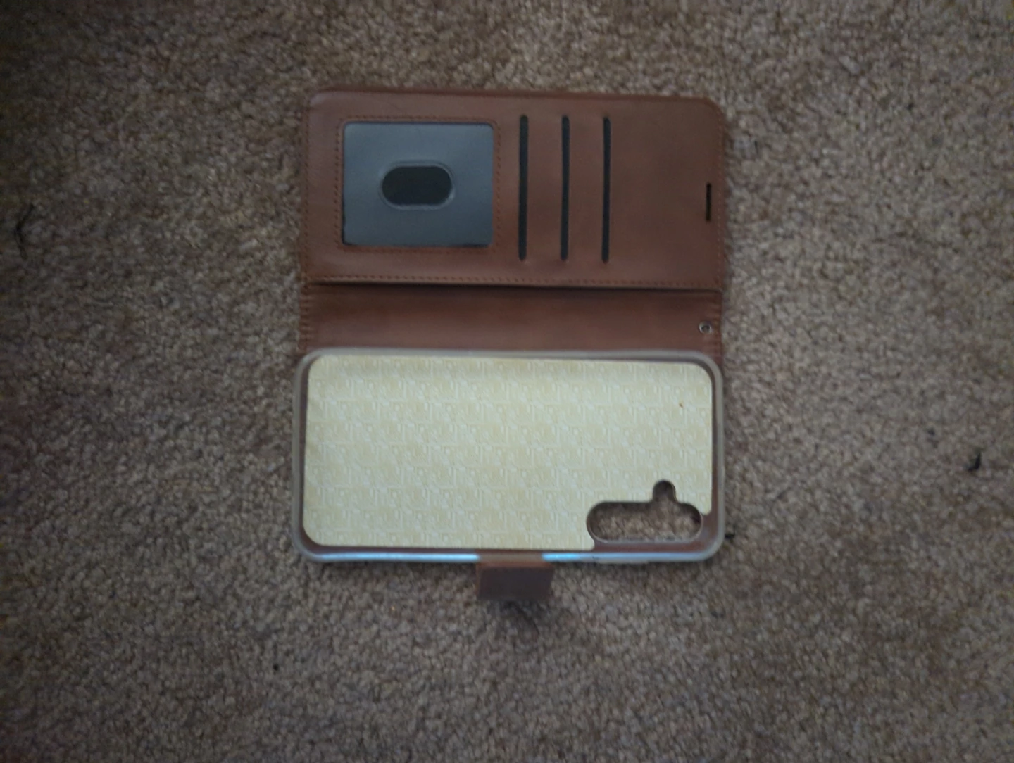 Brown Faux Leather Flip Phone Case with Card Slots - photo 2