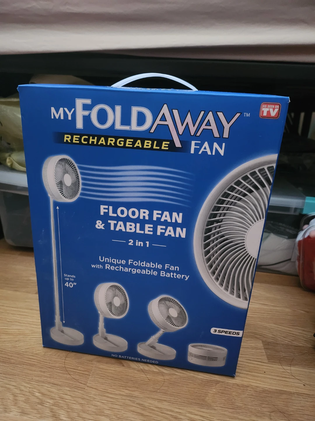 My FoldAway Rechargeable Fan - 2 in 1 Floor & Table Fan