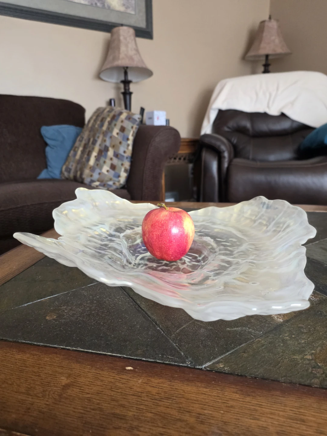 Iridescent Swirl Glass Decorative Bowl - photo 3