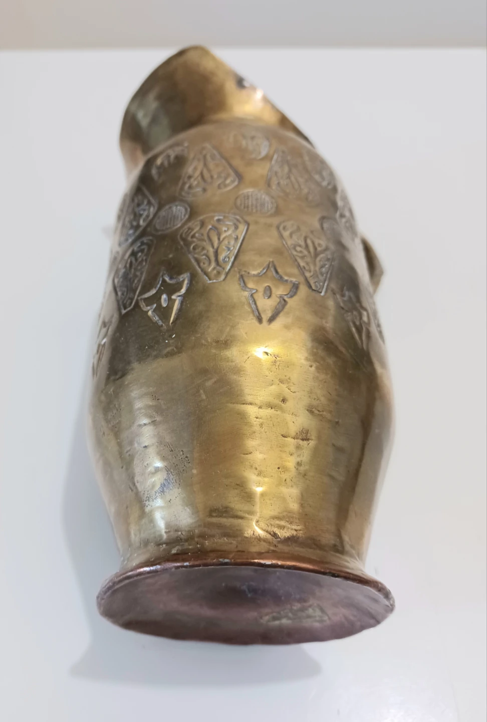 Unique Antique Hand Hammered Brass Pitcher - photo 3