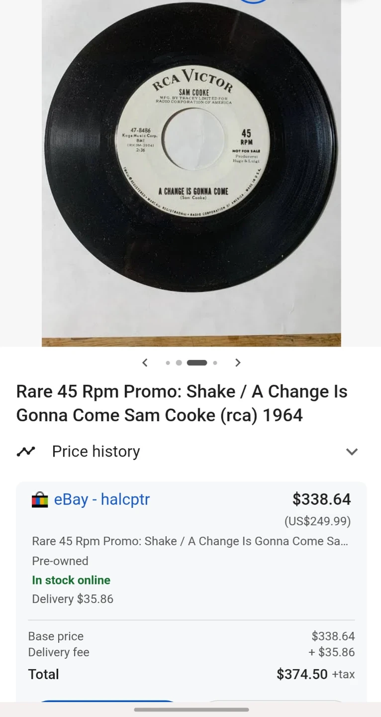 Sam Cooke A Change Is Gonna Come 1964 RCA Victor 45 RPM LP - photo 5