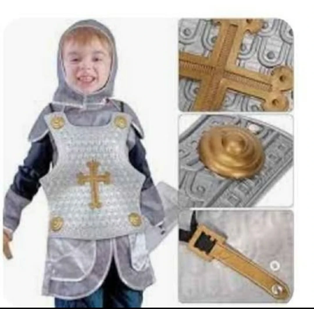 Medieval Knight Breastplate and Sword  set Retro Costume ... - photo 2