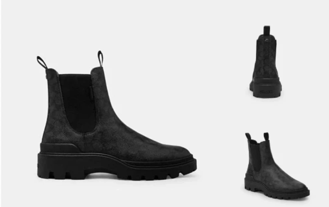 Coach Black Suede Chelsea Boots