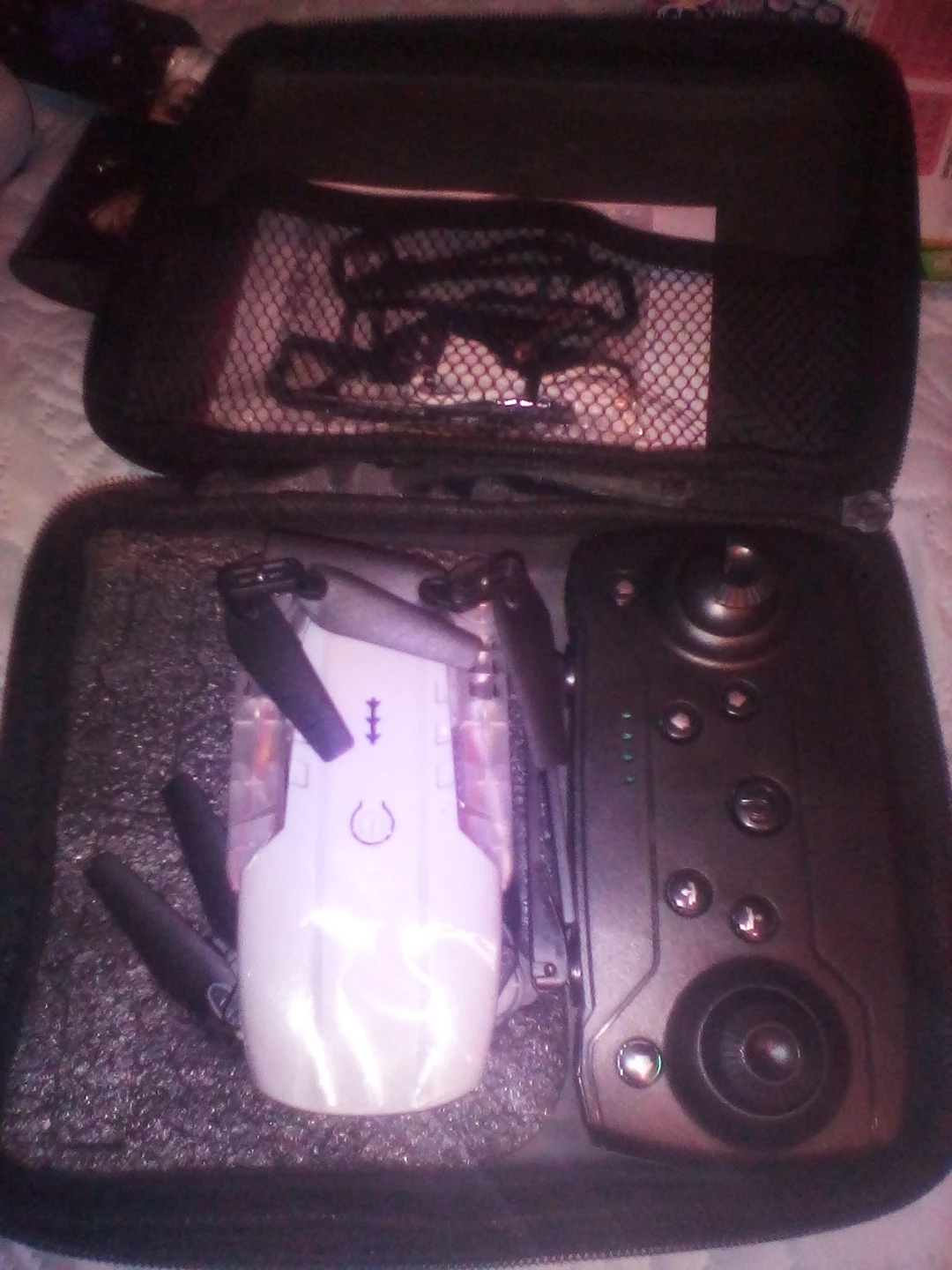 White Foldable Drone with Case and Controller