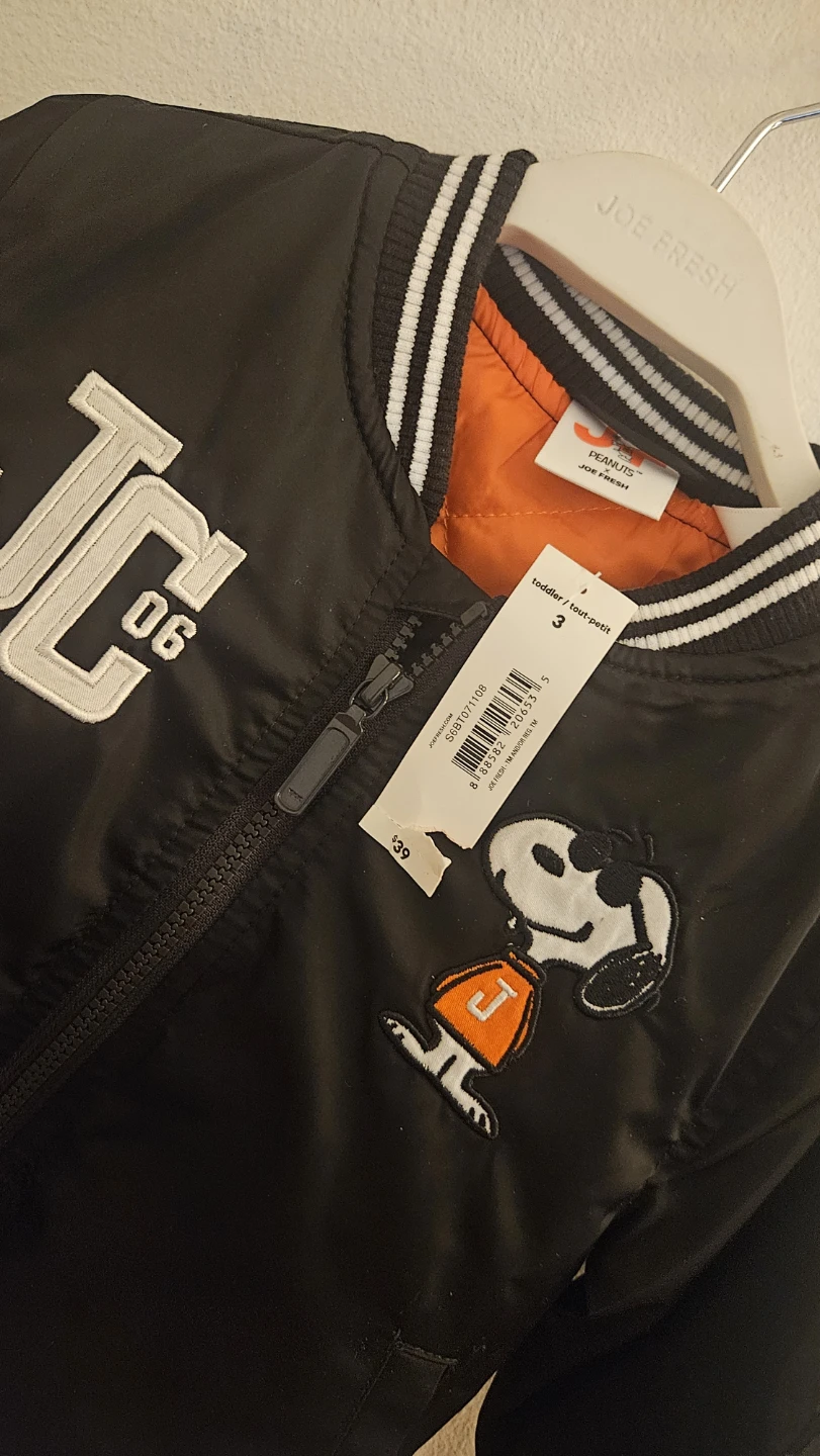 Joe Fresh Joe Cool Snoopy Bomber Jacket Toddler Size 3 - photo 3