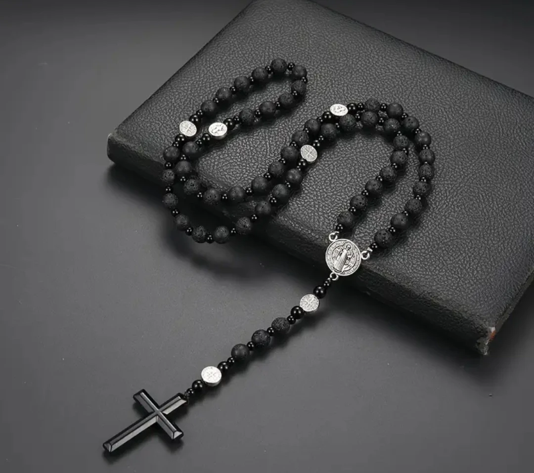 Rosary Beads Necklace with Cross Pendant - photo 3