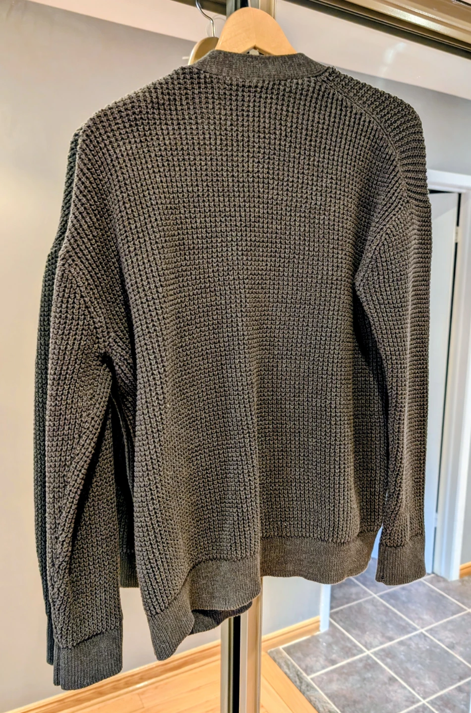 Old Navy Men's Dark Green Waffle Knit Cardigan - photo 3