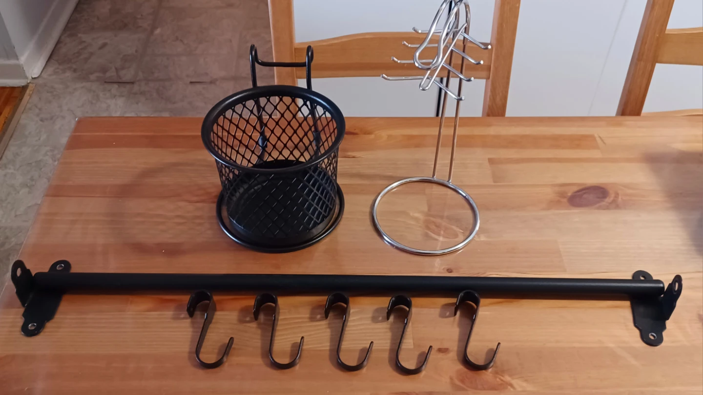 Kitchen Utensil Holder, Mug Tree, and Wall Hook Set - photo 2