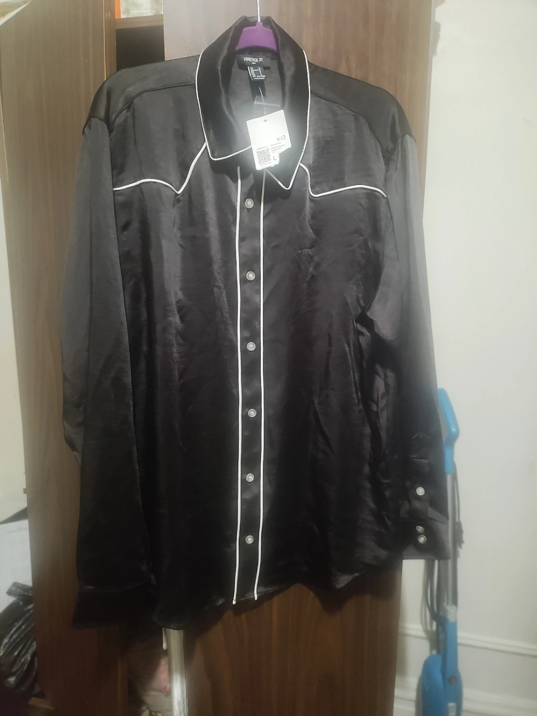 Forever 21 Men's Black Western Shirt Size L
