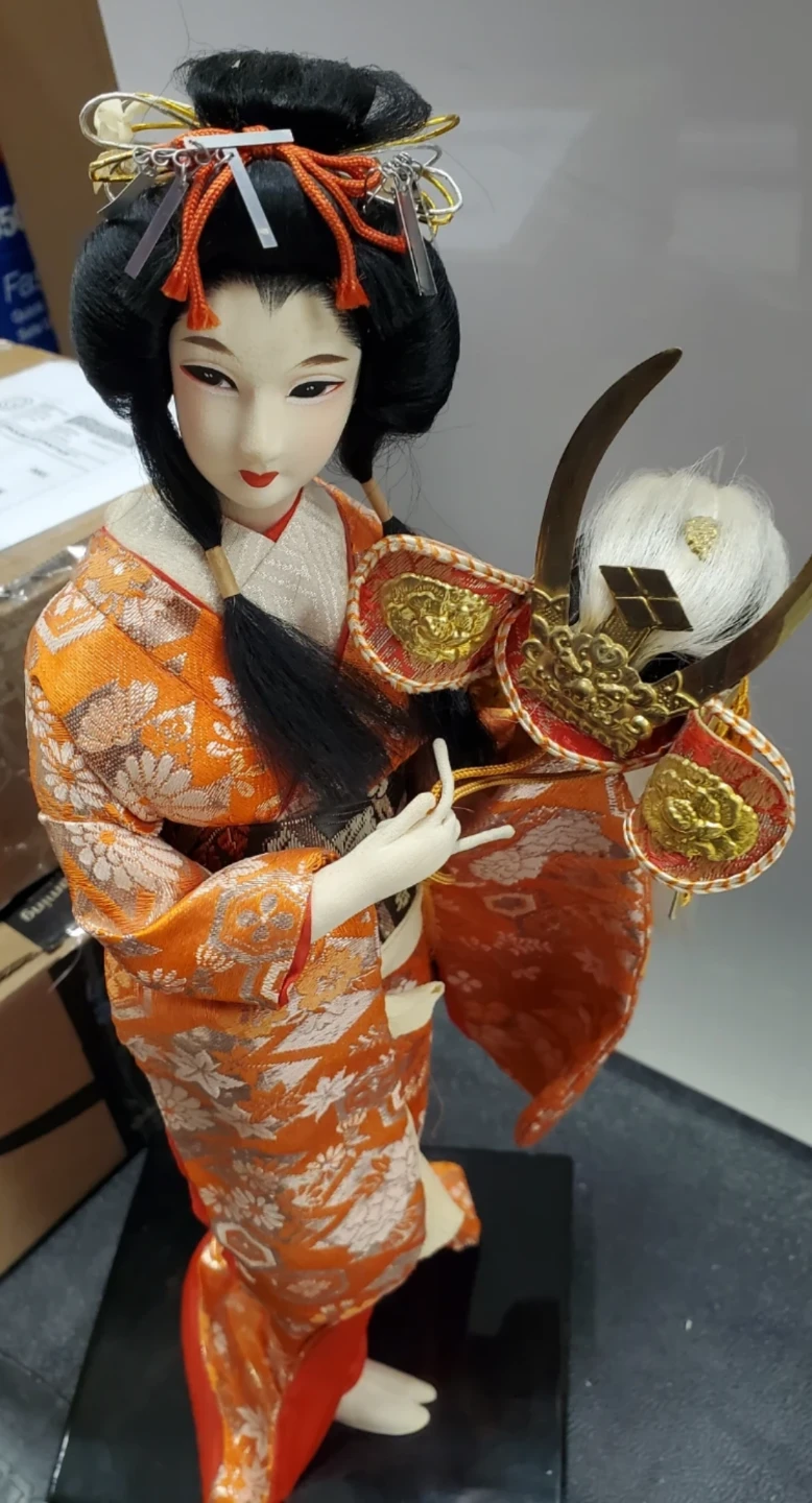 Japanese Geisha Doll with Helmet